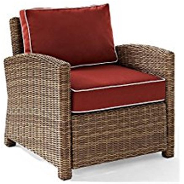 Veranda Bradenton Outdoor Wicker Arm Chair; Sangria VE1100217